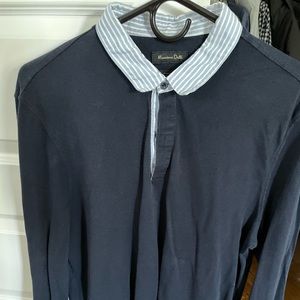 Long Sleeve Polo Shirt - Massimo Dutti XL
